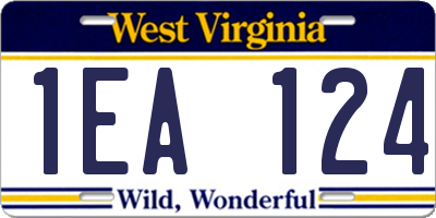 WV license plate 1EA124