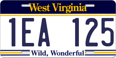 WV license plate 1EA125