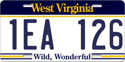 WV license plate 1EA126