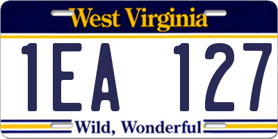 WV license plate 1EA127