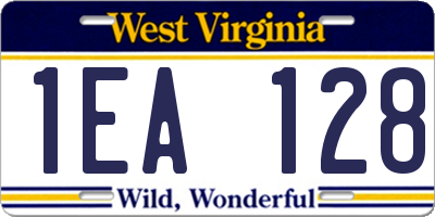 WV license plate 1EA128