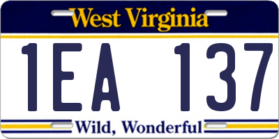 WV license plate 1EA137