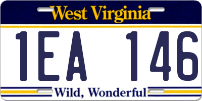 WV license plate 1EA146