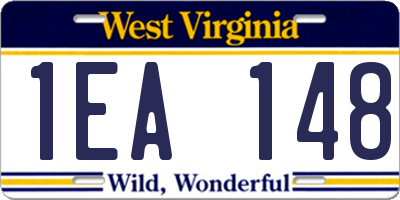 WV license plate 1EA148