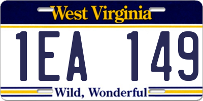 WV license plate 1EA149