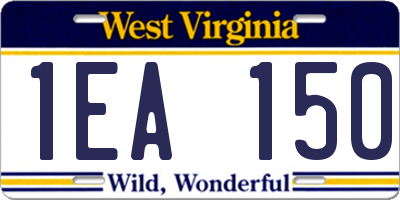 WV license plate 1EA150