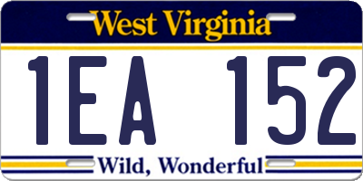 WV license plate 1EA152