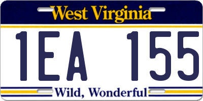 WV license plate 1EA155