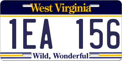 WV license plate 1EA156