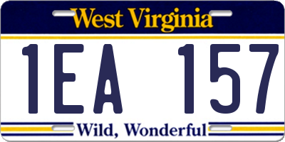 WV license plate 1EA157