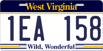 WV license plate 1EA158