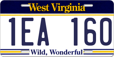 WV license plate 1EA160