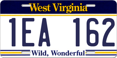 WV license plate 1EA162
