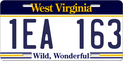 WV license plate 1EA163