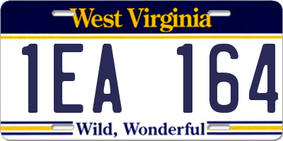WV license plate 1EA164