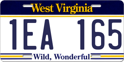 WV license plate 1EA165