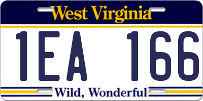 WV license plate 1EA166