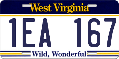 WV license plate 1EA167