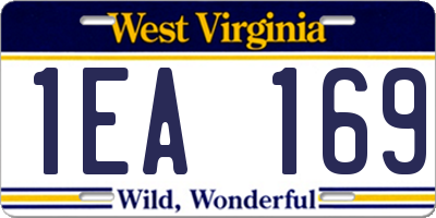 WV license plate 1EA169