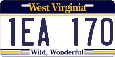 WV license plate 1EA170