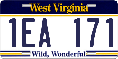 WV license plate 1EA171