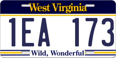 WV license plate 1EA173