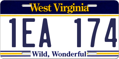 WV license plate 1EA174