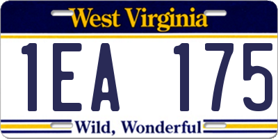 WV license plate 1EA175