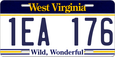 WV license plate 1EA176