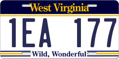 WV license plate 1EA177