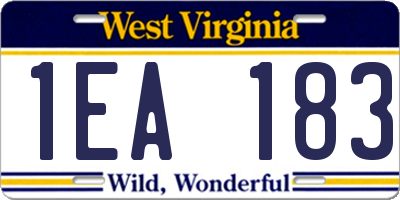 WV license plate 1EA183