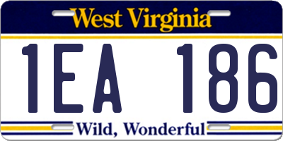 WV license plate 1EA186