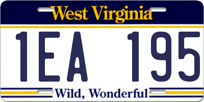 WV license plate 1EA195