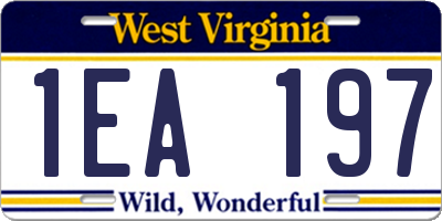 WV license plate 1EA197