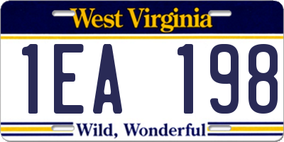 WV license plate 1EA198
