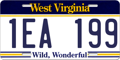 WV license plate 1EA199