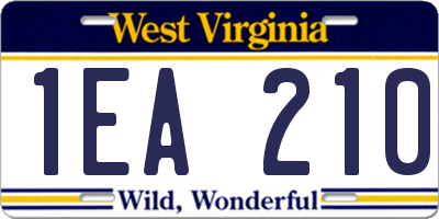 WV license plate 1EA210