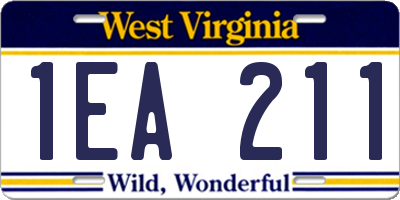 WV license plate 1EA211