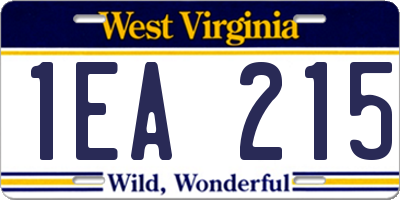 WV license plate 1EA215
