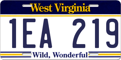 WV license plate 1EA219