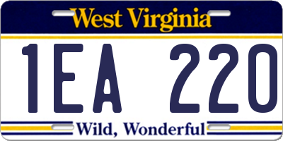WV license plate 1EA220