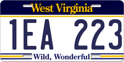 WV license plate 1EA223
