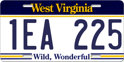 WV license plate 1EA225