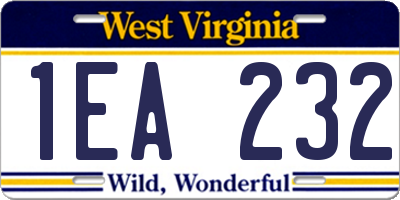 WV license plate 1EA232