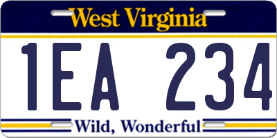 WV license plate 1EA234