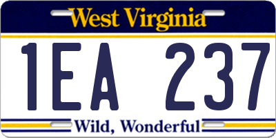 WV license plate 1EA237
