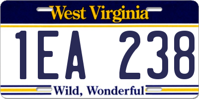 WV license plate 1EA238