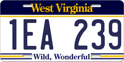 WV license plate 1EA239