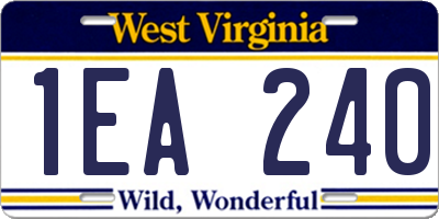 WV license plate 1EA240