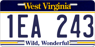 WV license plate 1EA243